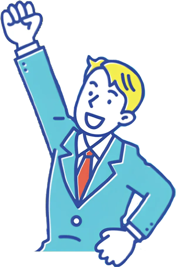 手を掲げる男性